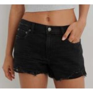 Aerie Denim  Black Shorts Size M  Daydream High Rise Distressed Western Casual